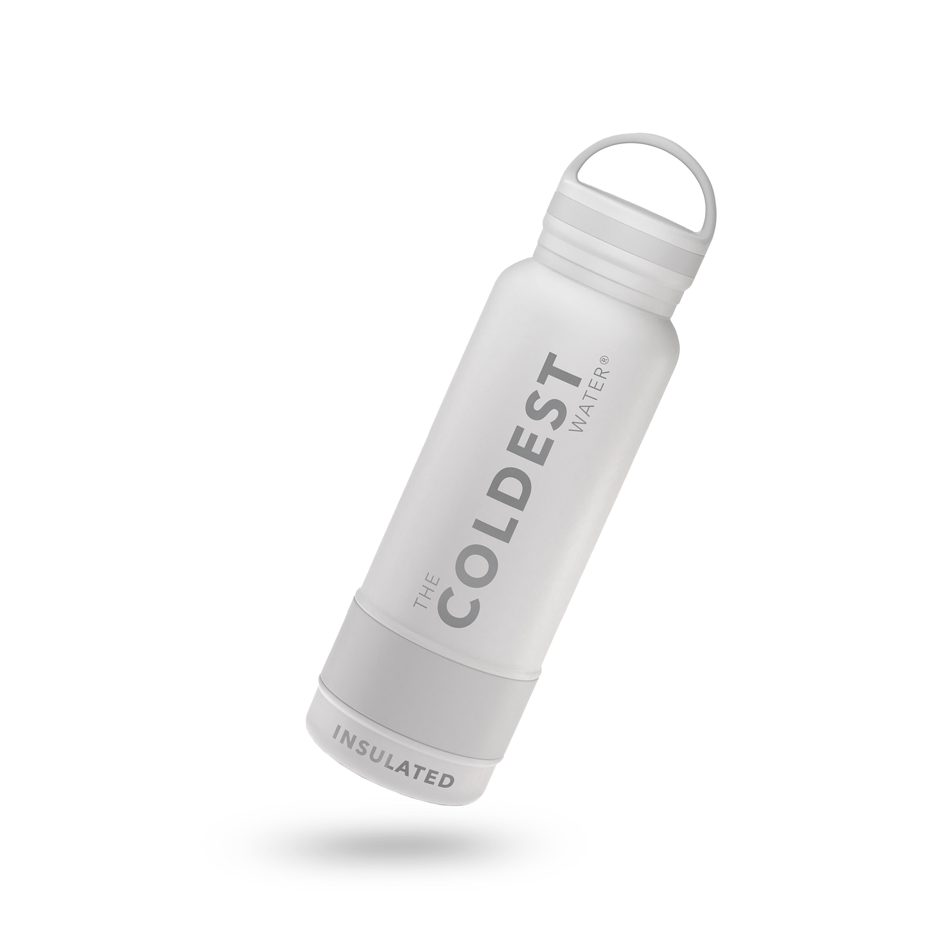 Coldest Sports Water Bottle - Leak Proof, Double Walled, Stainless Steel Cold & Hot Bottle, Thermo Mug ( Epic White, 32 oz)